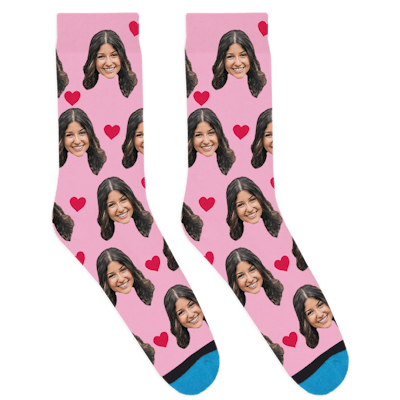 Custom Fuzzy Hearts Socks