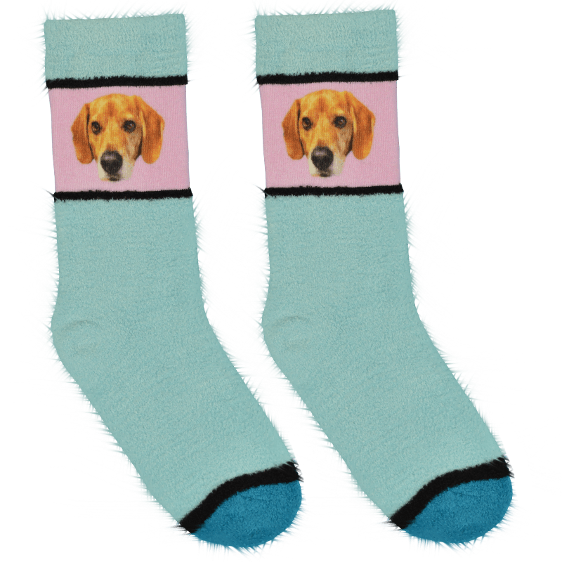 Custom Fuzzy Blue Socks | DivvyUp