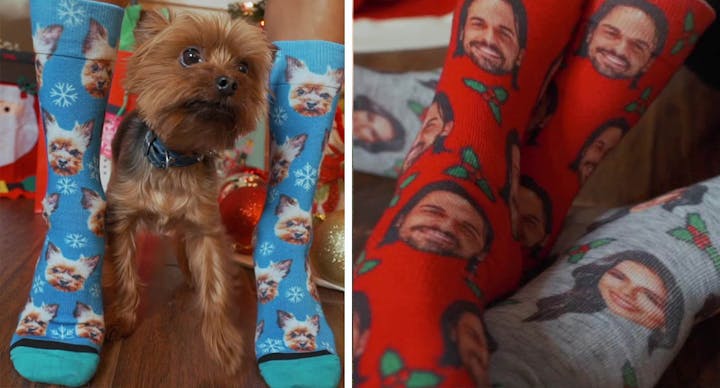 Custom Full Print Photo Collage with Your Face on Socks