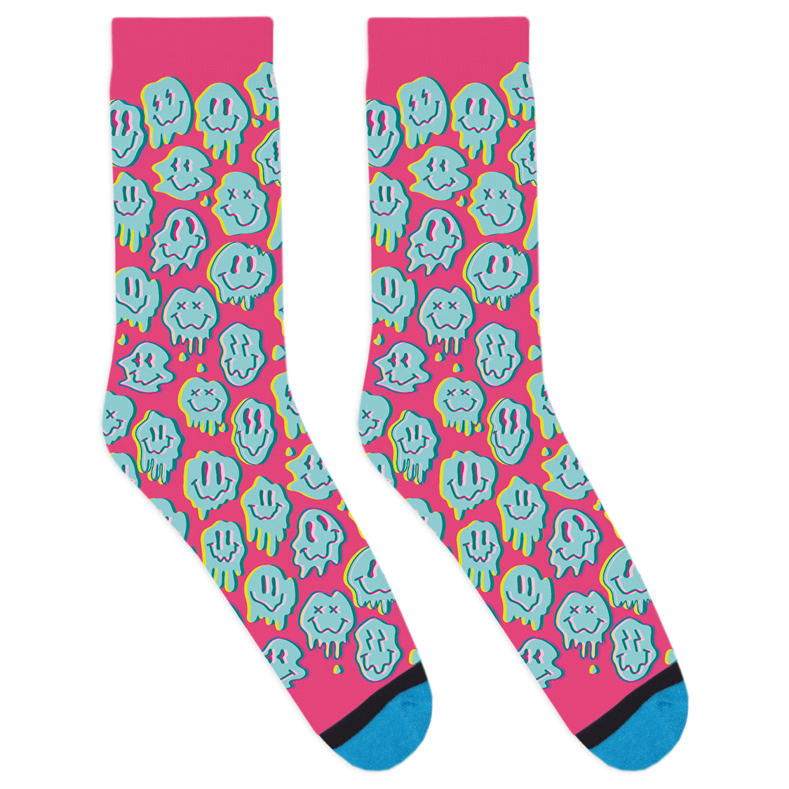 Melting Smiley Faces - Magenta